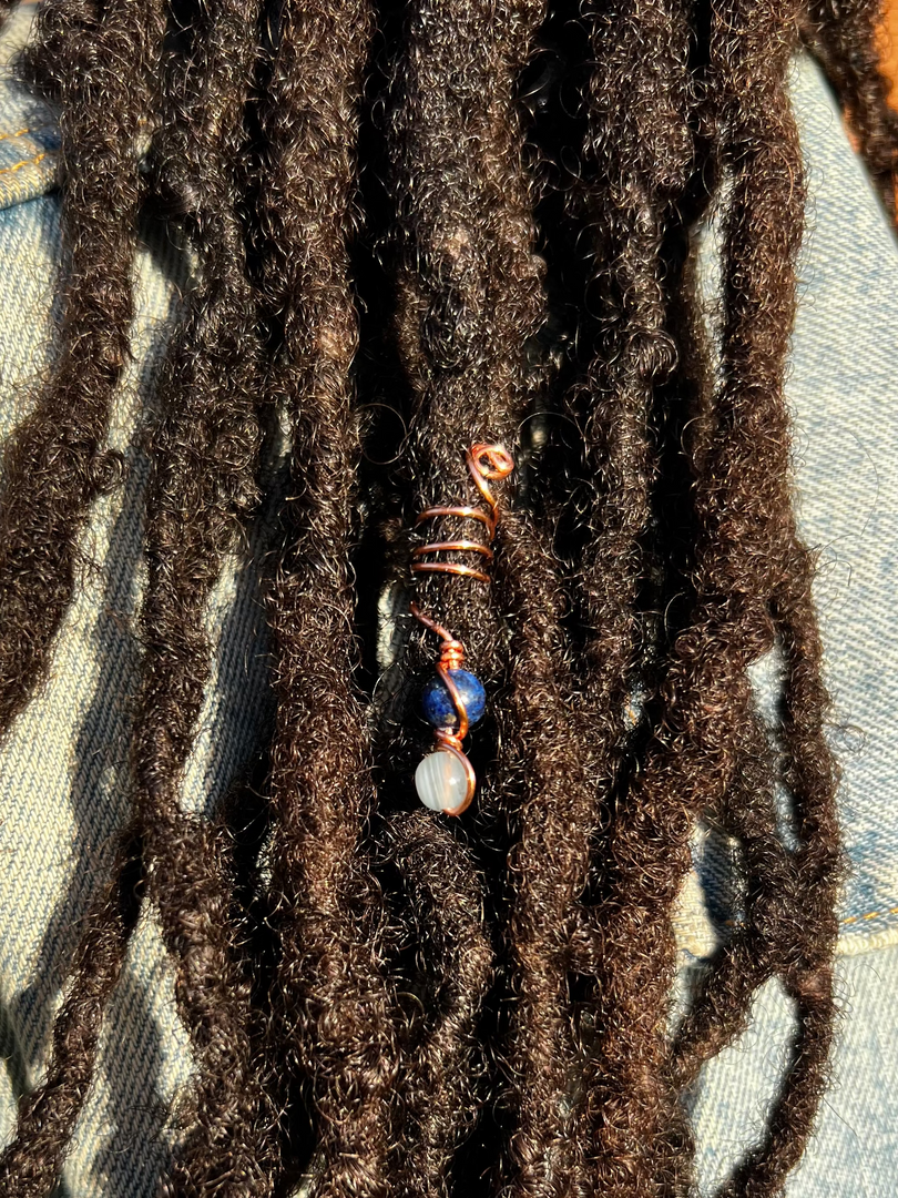 Spiral Loc Jewel ( Double Gem )